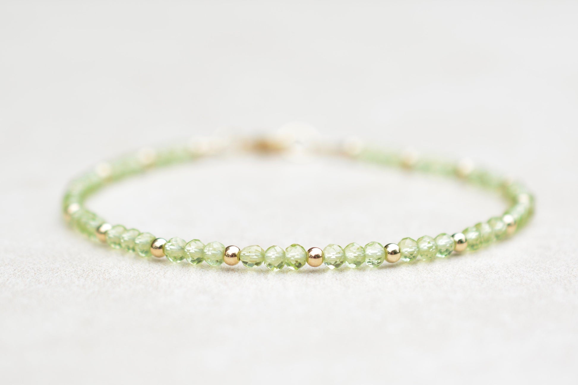 Peridot Beaded Gemstone Bracelet