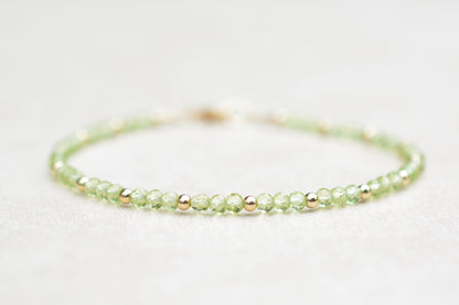 Peridot Beaded Gemstone Bracelet