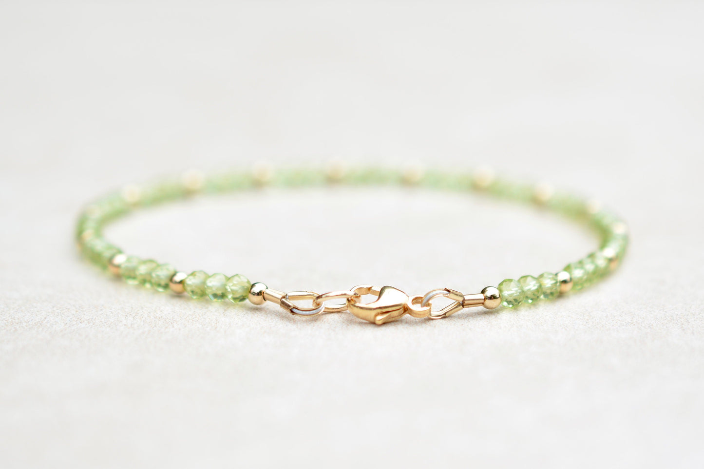 Peridot Beaded Gemstone Bracelet