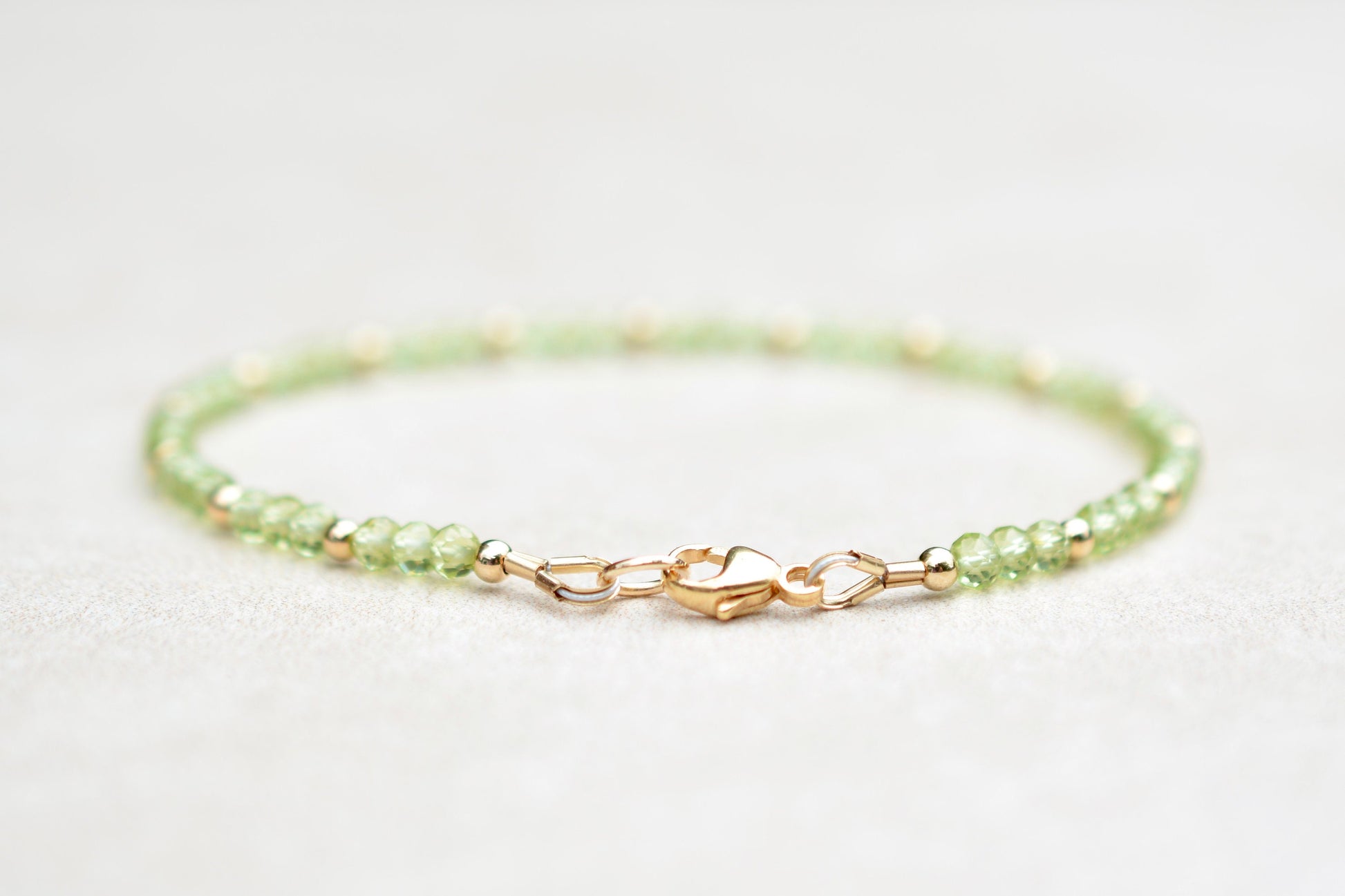 Peridot Beaded Gemstone Bracelet