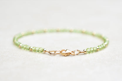 Peridot Beaded Gemstone Bracelet