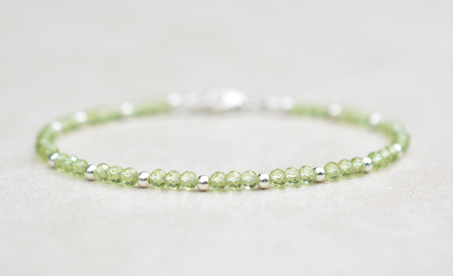 Peridot Beaded Gemstone Bracelet