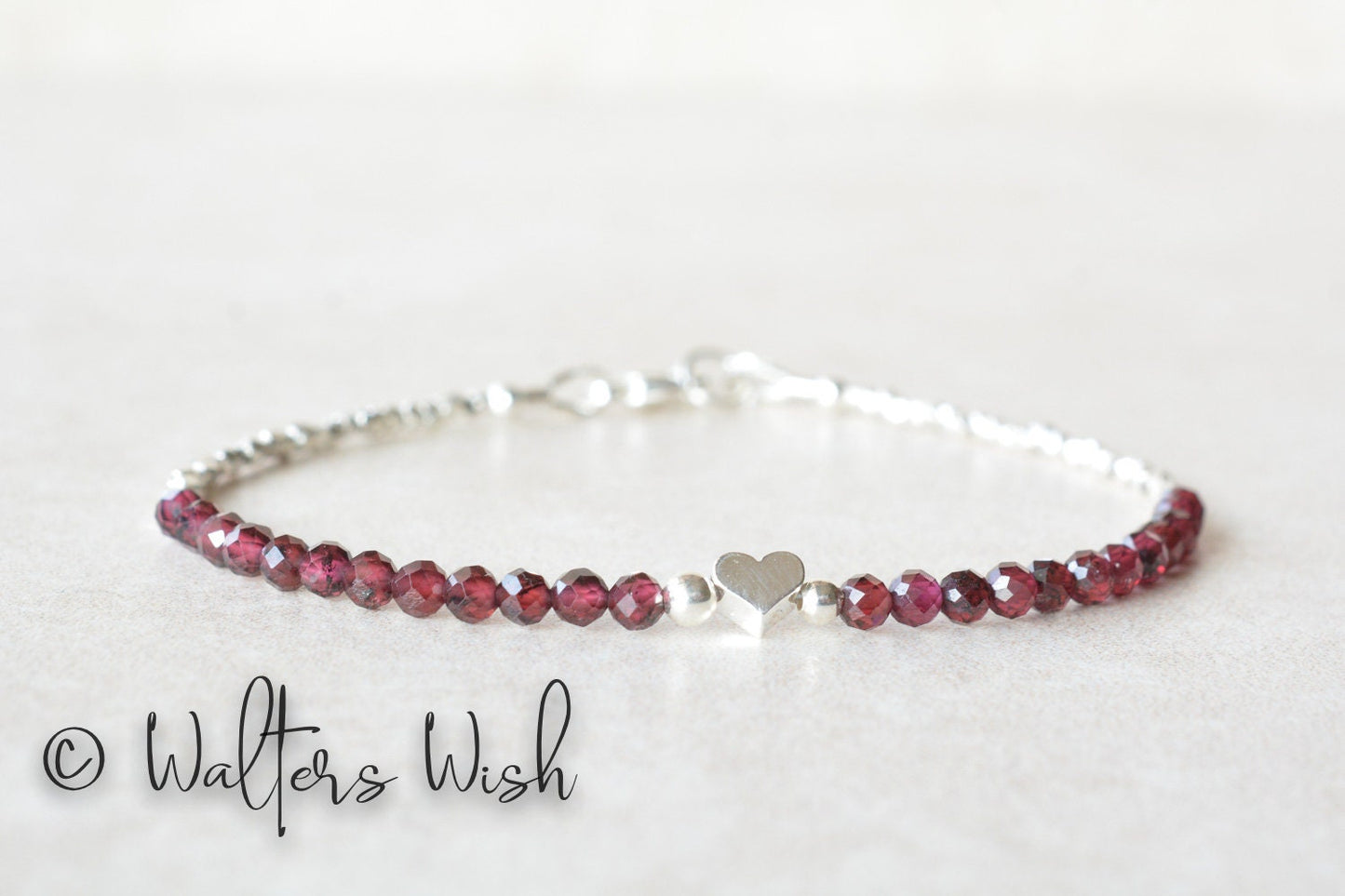 Garnet Gemstone Beaded Bracelet