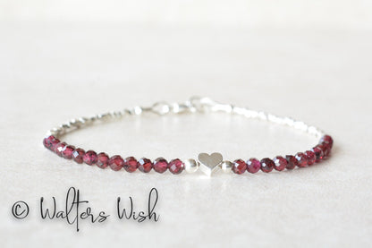 Garnet Gemstone Beaded Bracelet