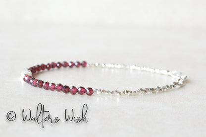 Garnet Gemstone Beaded Bracelet