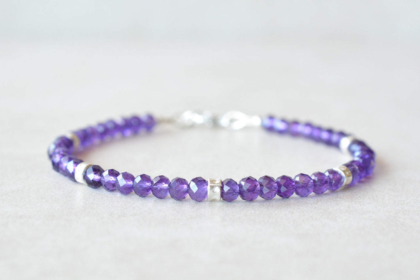 Amethyst Beaded Gemstone Bracelet