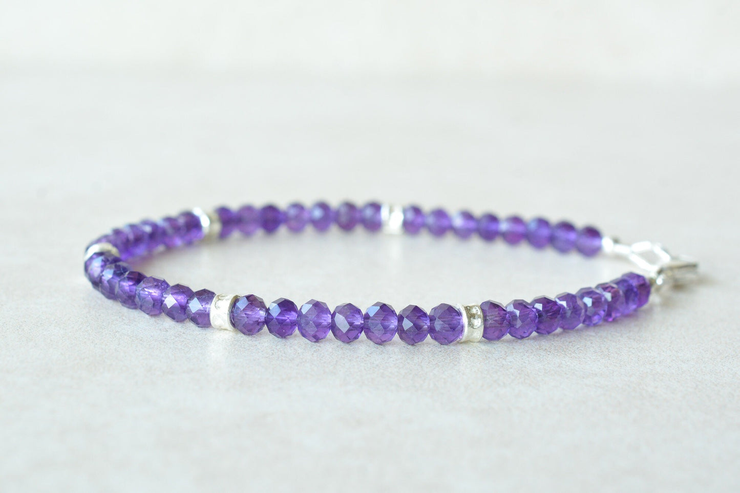 Amethyst Beaded Gemstone Bracelet