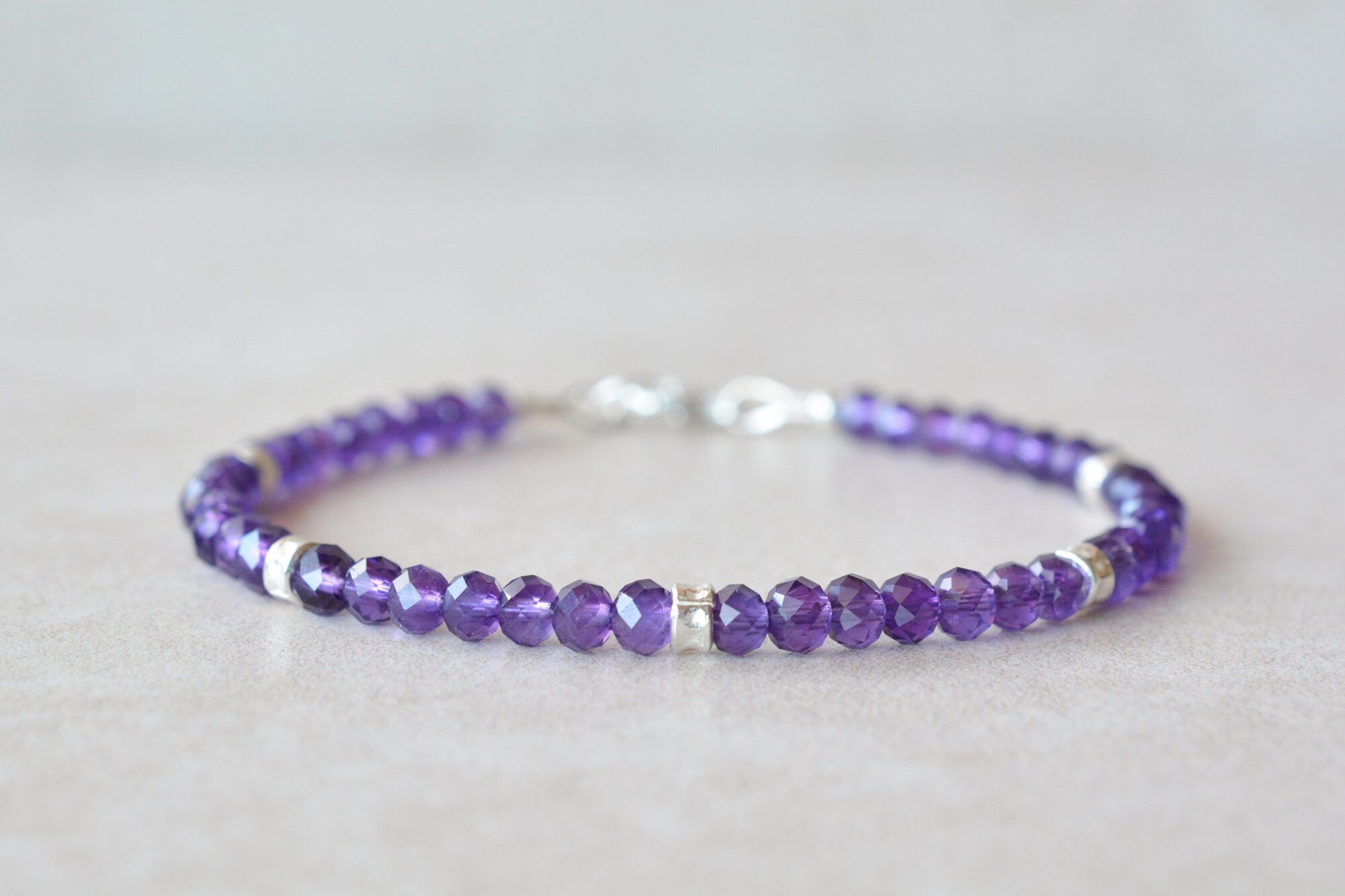 Amethyst Beaded Gemstone Bracelet