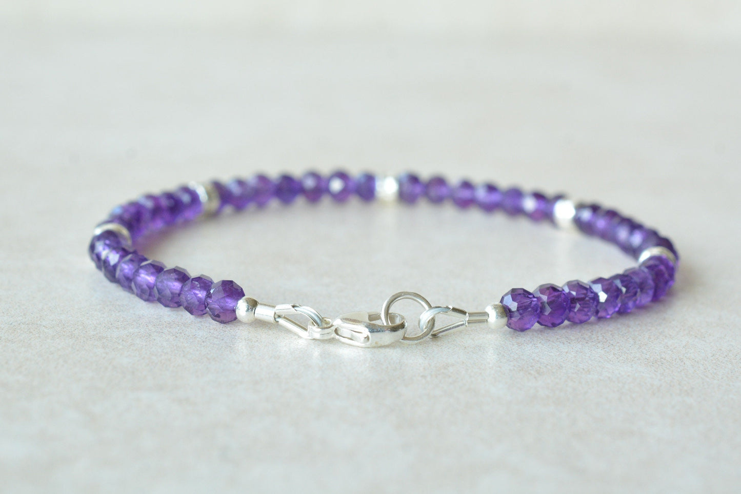 Amethyst Beaded Gemstone Bracelet