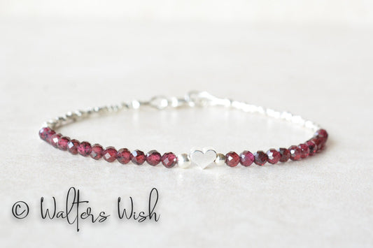 Garnet Gemstone Beaded Bracelet