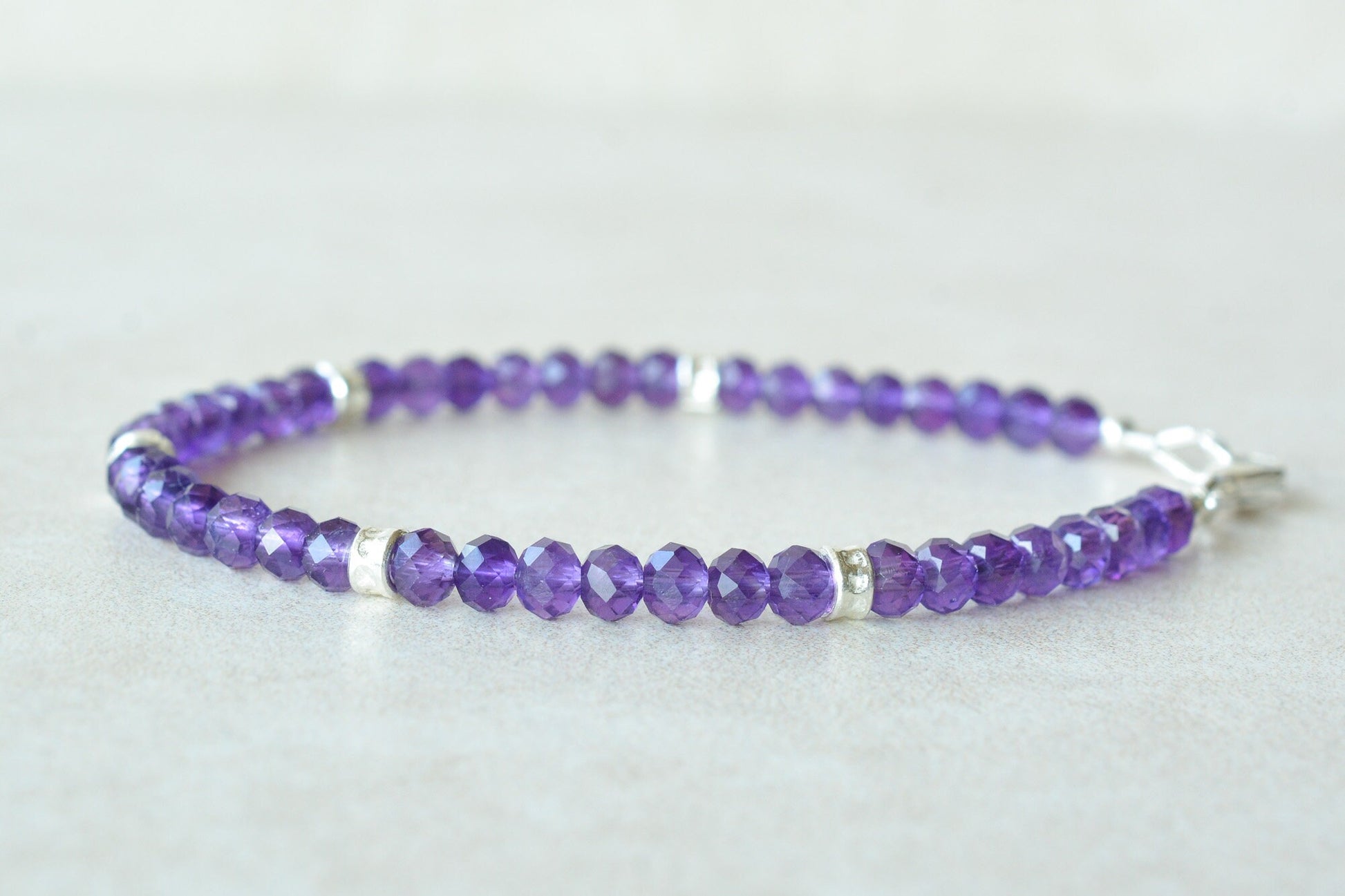 Amethyst Beaded Gemstone Bracelet