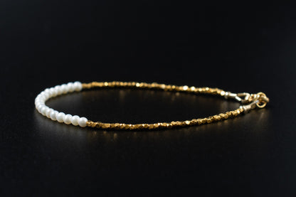 Gold Vermeil & Freshwater Pearl Bead Bracelet