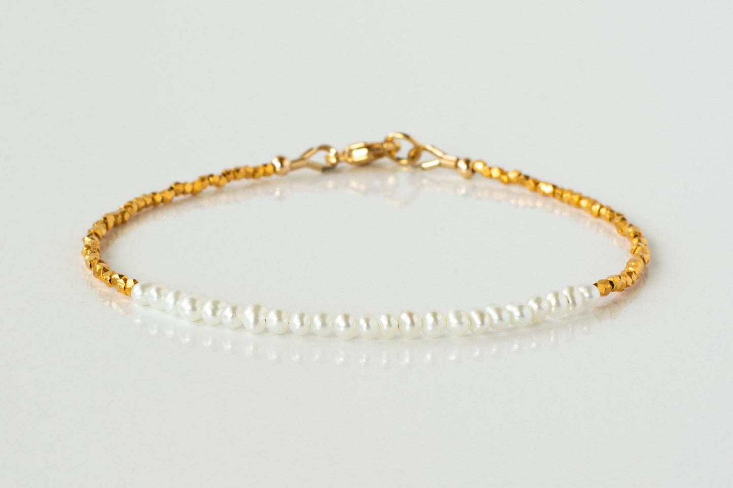 Gold Vermeil & Freshwater Pearl Bead Bracelet