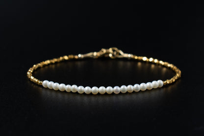 Gold Vermeil & Freshwater Pearl Bead Bracelet