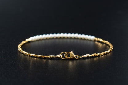 Gold Vermeil & Freshwater Pearl Bead Bracelet