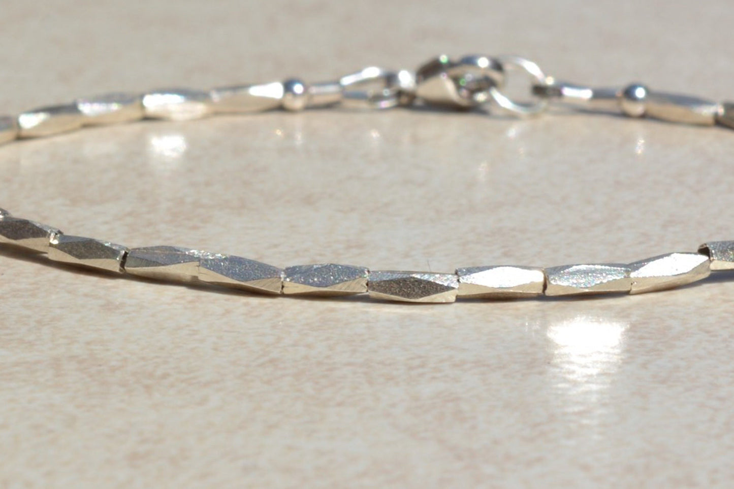 Karen Hill Tribe Silver Long Bead Bracelet Zoom