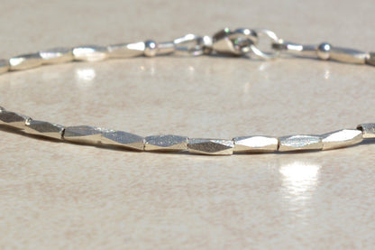 Karen Hill Tribe Silver Long Bead Bracelet Zoom