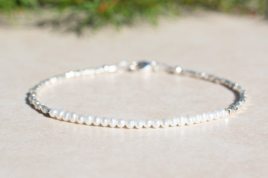 Freshwater Pearl & Silver Bracelet