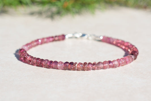 Pink Tourmaline Beaded Bracelet