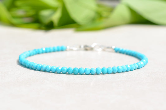 Sleeping Beauty Turquoise Gemstone Beaded Bracelet