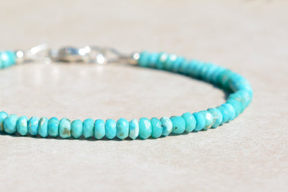 Sleeping Beauty Turquoise Gemstone Beaded Bracelet