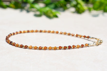 Orange Hessonite Garnet Gemstone Bracelet