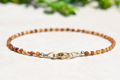 Orange Hessonite Garnet Gemstone Bracelet