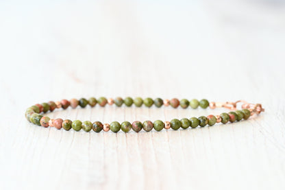 Unakite Beaded Bracelet for Healing & Meditation