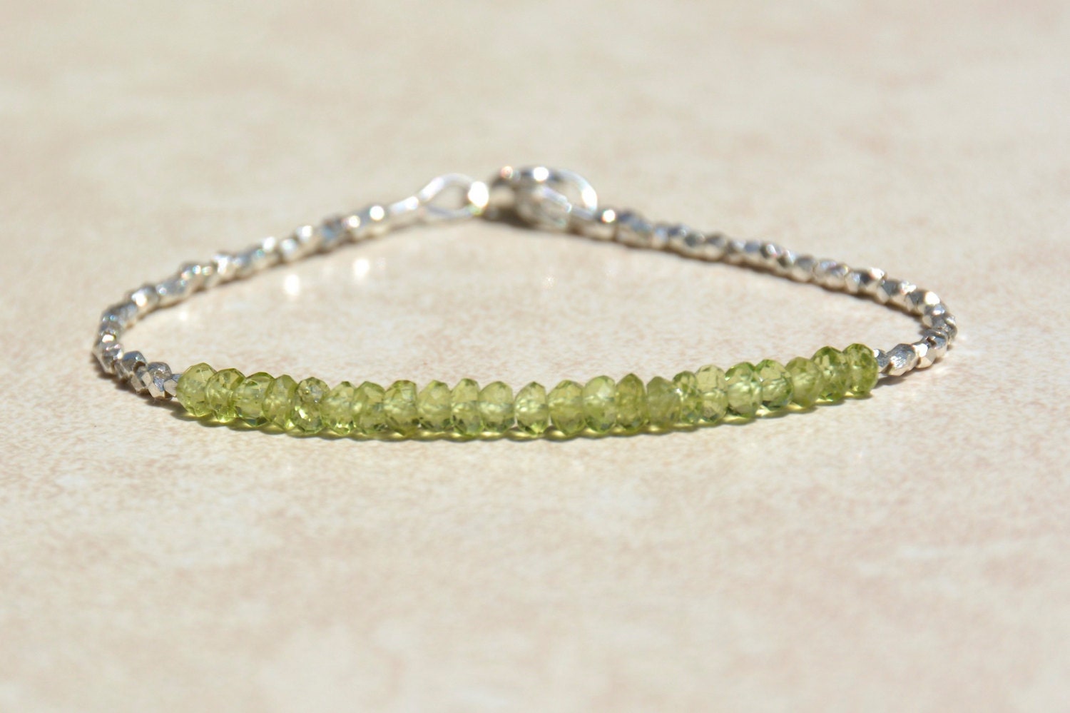 Peridot Gemstone Beaded Bracelet