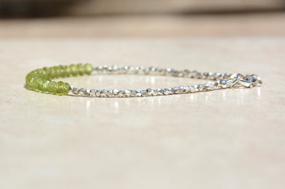 Peridot Gemstone Beaded Bracelet